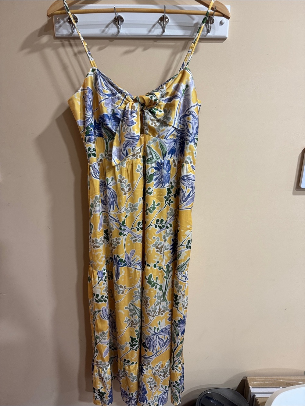 Heartloom Yellow Floral Tie-Front Maxi Dress